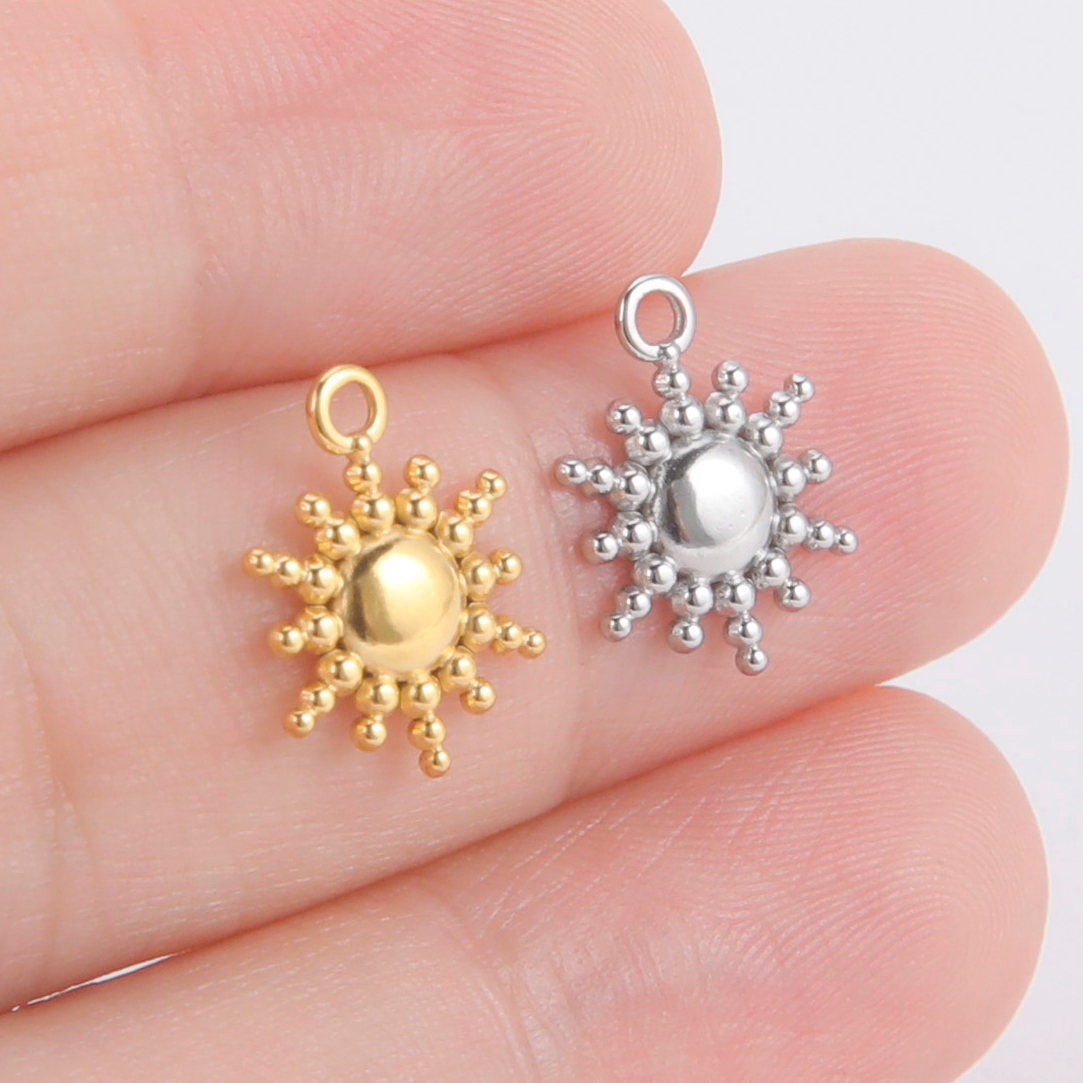 Teamer-abalorios de acero inoxidable con forma de estrella del Norte para joyería, Mini colgante de , suministros de fabricación de joyería DIY, 5 piezas,: Plata / Color oro puro