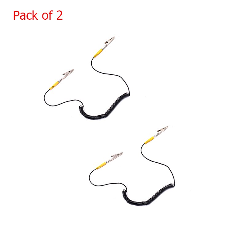 1.8M Extended Anti Static Wire With Double Clip PVC Electrostatic ESD Discharge Cable Reusable Connect to Ground Wire and Sets