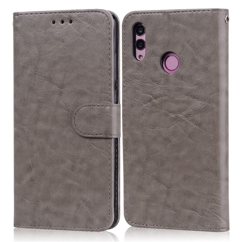 For Huawei P Smart Case 6.21 Leather Wallet Flip Case For Huawei P Smart Case TPU Cover POT-LX1 POT-LX3 Phone Case: Gray