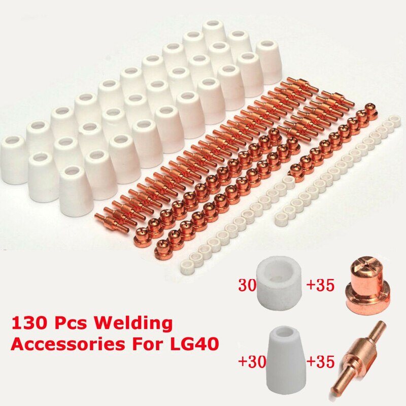 130 stuks  pt31 lg40 plasmasnijder snijbrander elektrode tip nozzle verbruiksartikel voor super 160p