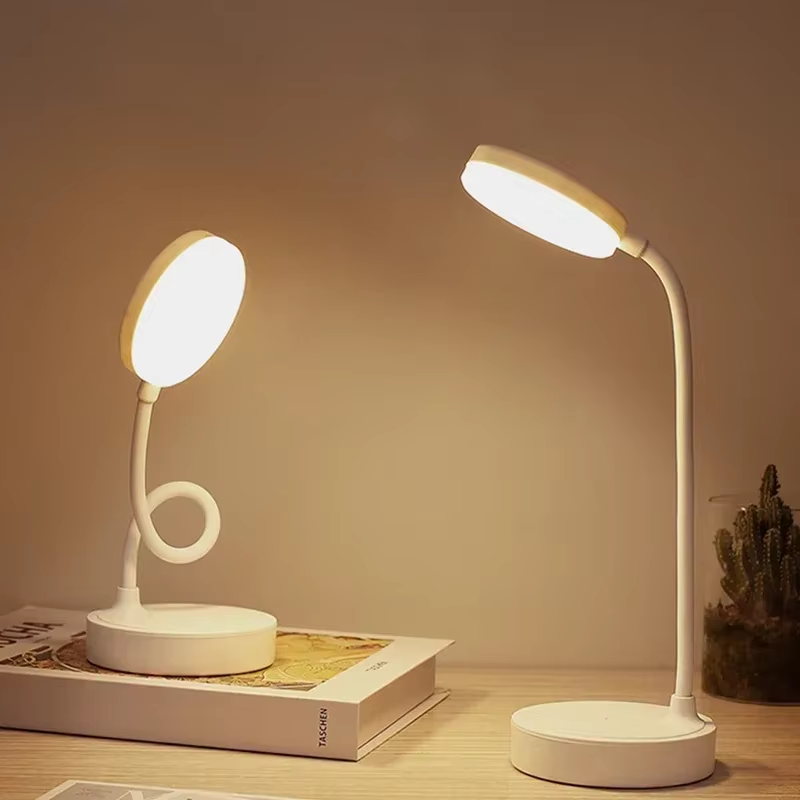 USB opvouwbare tafellamp Draagbare bureaulamp Ondersteuning 3-kleuren Traploos dimmen Oogbescherming Slaapkamer Lezen Bedlampje