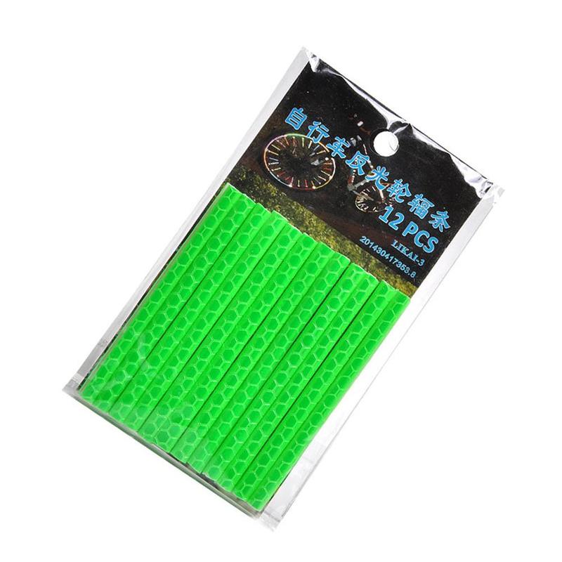 Sykkel sykkel sykling eiker hjul reflektor sikkerhetsfyller strømpe reflekterende  m7 p 2: Grønn