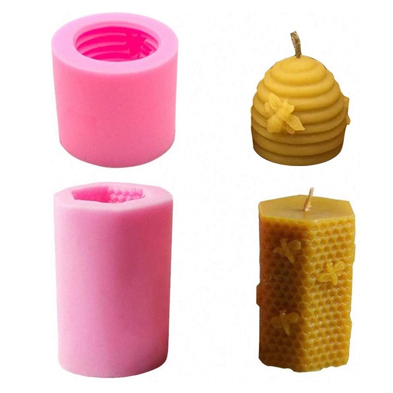 Silikone stearinlys forme 3d bi honeycomb bikubeforme til hjemmelavet bivoks sæbe farveblyant voks smelte bistader stearinlysfremstillingsudstyr