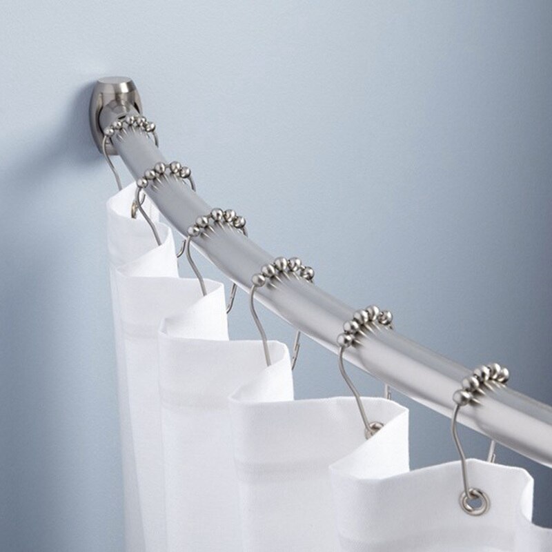 12Pcs Praktische Rvs Gordijn Haken Bad Rollerball Douche Gordijnen Glide Ringen Handig Thuis Badkamer Accessoires