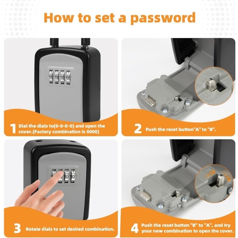 Key Safe Portable Wall Mounted with Removable Lock Box Suitable for Home Garage School Indoor and Outdoor Waterproof Key Cabinet