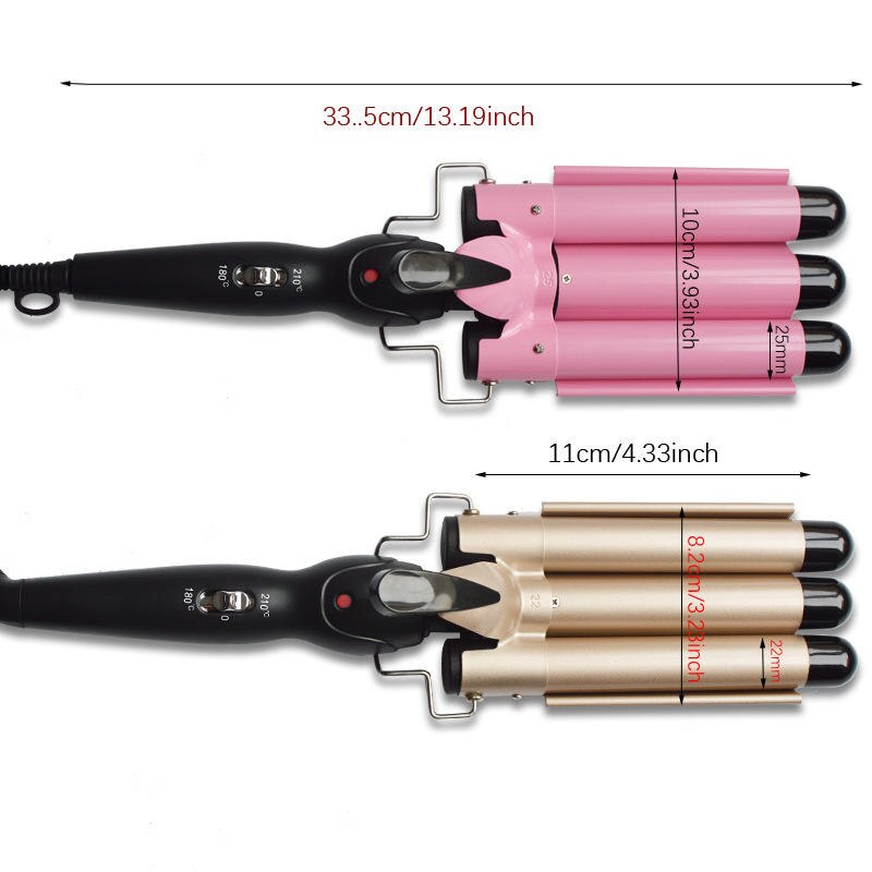 Ceramic Triple 3 Barrel Hair Wave Waver Styling Tools Digital Salon Curling Iron Curler Wand Hair Styler