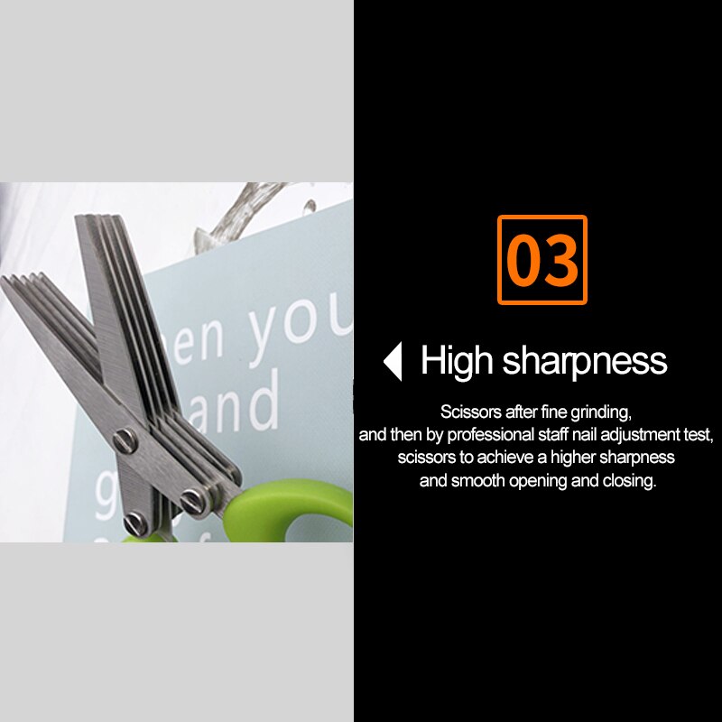 Household 5 Layers Kitchen Scissor Vegetable Scissor Shredded Chopped Scallion Cutter Multi-Layer Scissor Cook Scallion Cutter