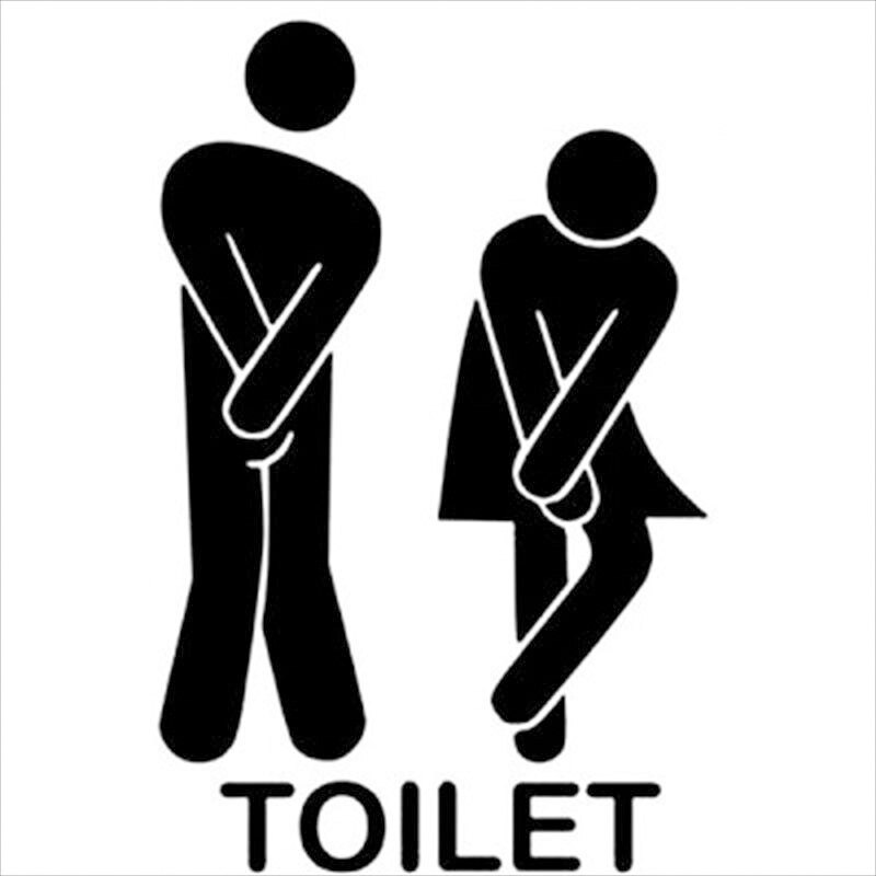 1PC Removable Toilet Sign Wall Stickers Funny Bathroom Decoration DIY Woman &amp; Man Decals Public WC Sign Toilet Stickers