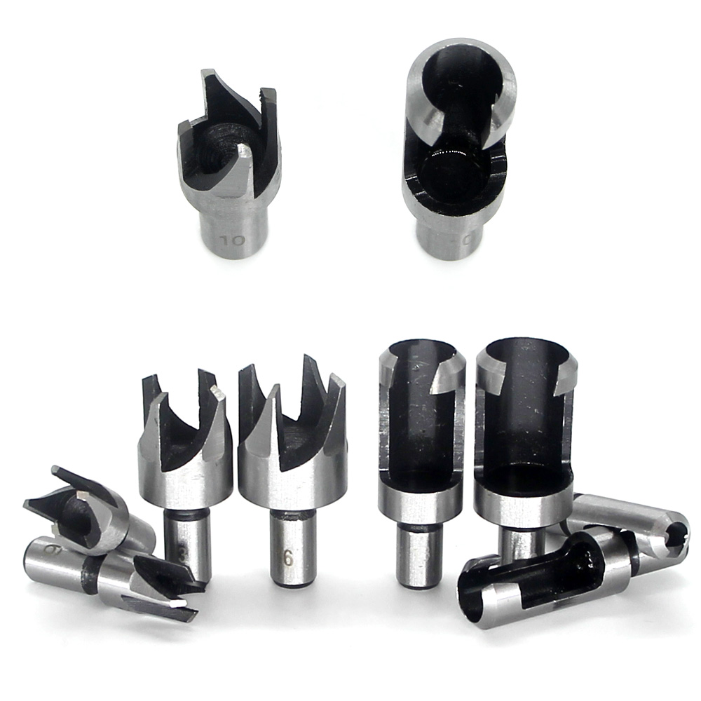 Straight And Tapered Wood Plug Hole Cutter Plug Cutting Drill Take Steel Knife Log Tenon Cork Woodworking Drilling Tools
