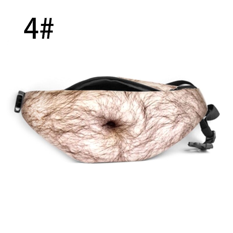 Neuheit Spaß Männer Frauen Vati Tasche Papa Bod Taille Taschen Bahre Fett Haarigen Bauch fanny Pack: 4