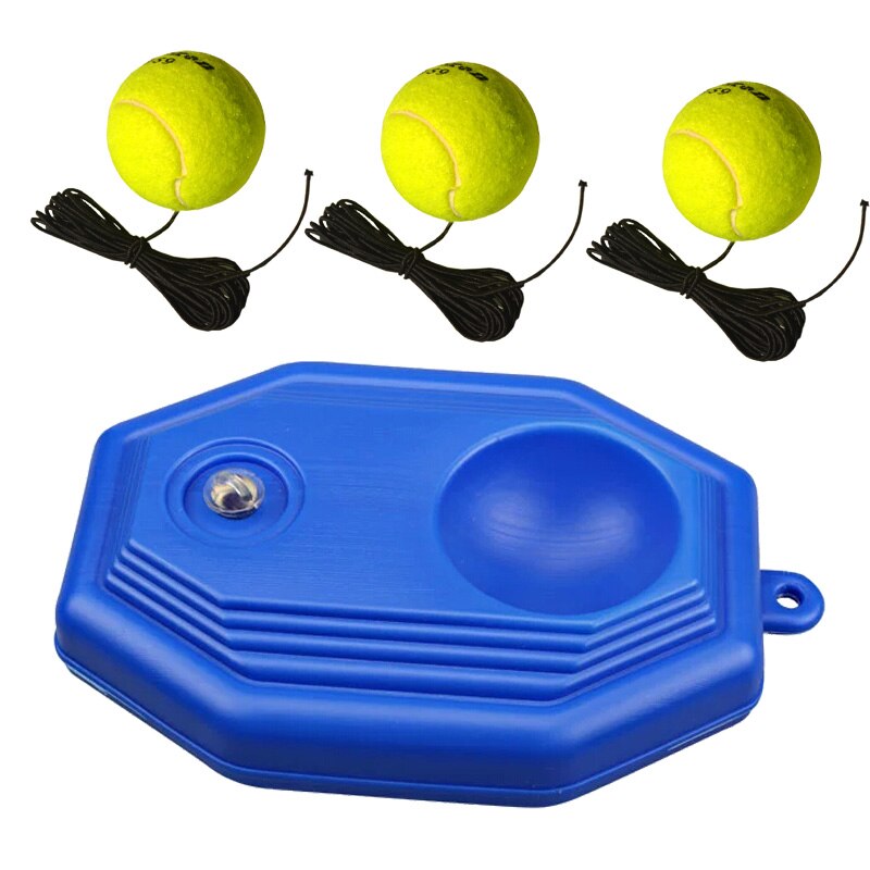 3 Bal En 1 Base Tennis Ballen Trainer Praktijk Enkel Training Tool Partner Kit Voor Beginner: 3ball black line set