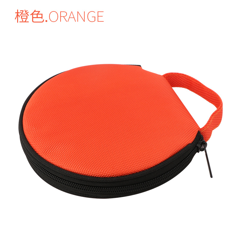 Portable CD DVD Case 20 Capacity Oxford Cloth Storage Bag Round Holder with Zipper for Home Car CD Box Bag: Orange