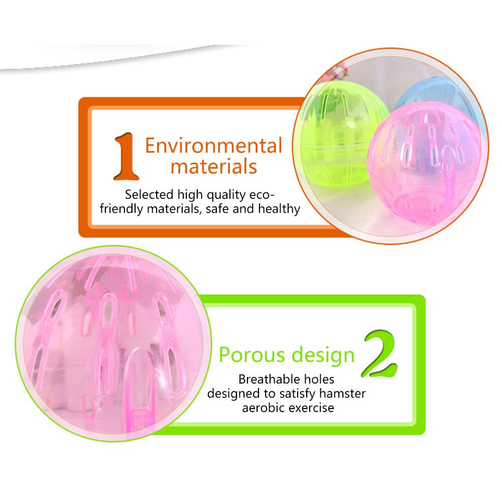 Pelota para correr de hámster transparente para mascotas, divertida rueda rodante, pelota de entrenamiento para trotar, juguete para Chinchilla, cobaya, suministros para ejercicios