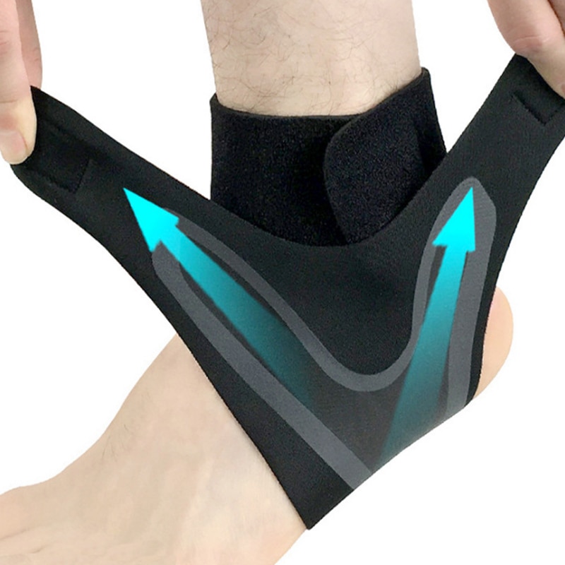 LOCLE 1pcs Ankle Brace Elasticiteit Gratis Aanpassing Bescherming Voet Bandage Verstuiking Preventie Sport Fitness Guard Band