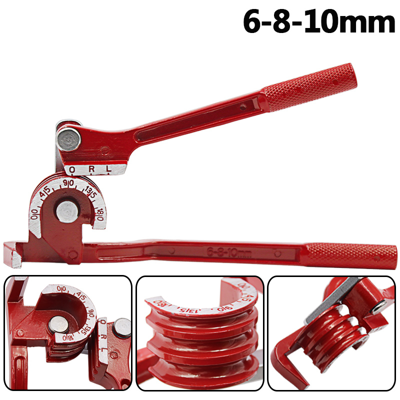 6mm/8mm/10mm Pijp Buigen Tool Zware Buis Bender Al Tubing Bender Rem Brandstof Lijn Gebogen Tang 90 180 Graden