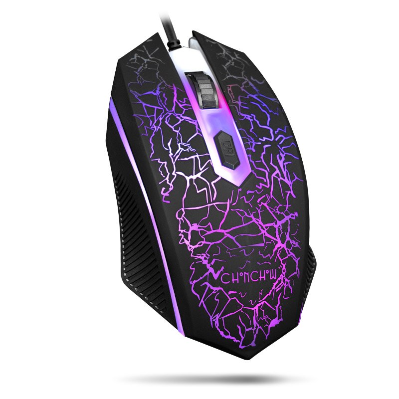 Chonchow mouse gamer com fio, 4 botões, 3200dpi, mouse óptico mudo para computador, notebook, jogos, pc