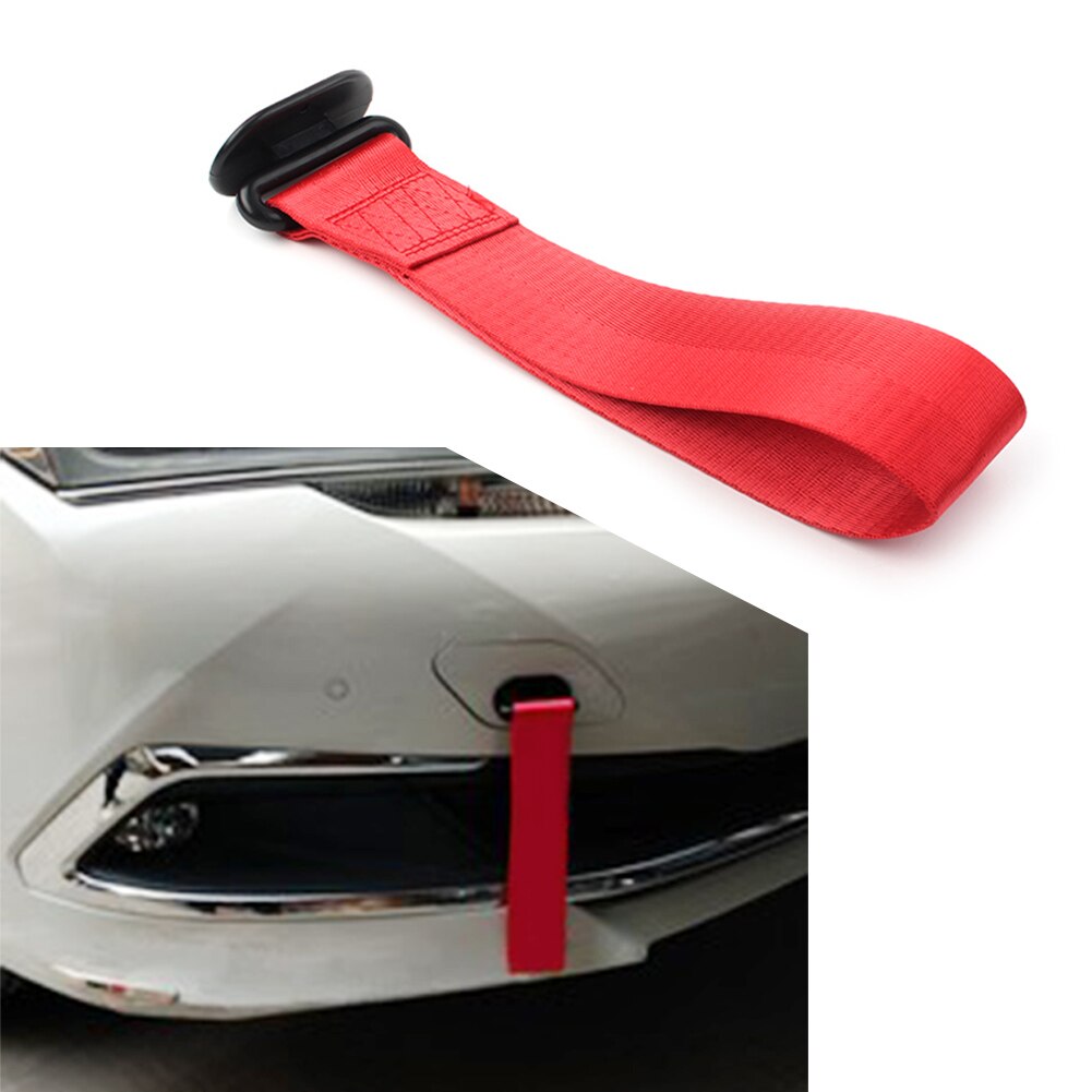 8 Kleuren Auto Tow Towing Strap Riem Touw Rally Haak Universal Rear/Voorbumper: Red