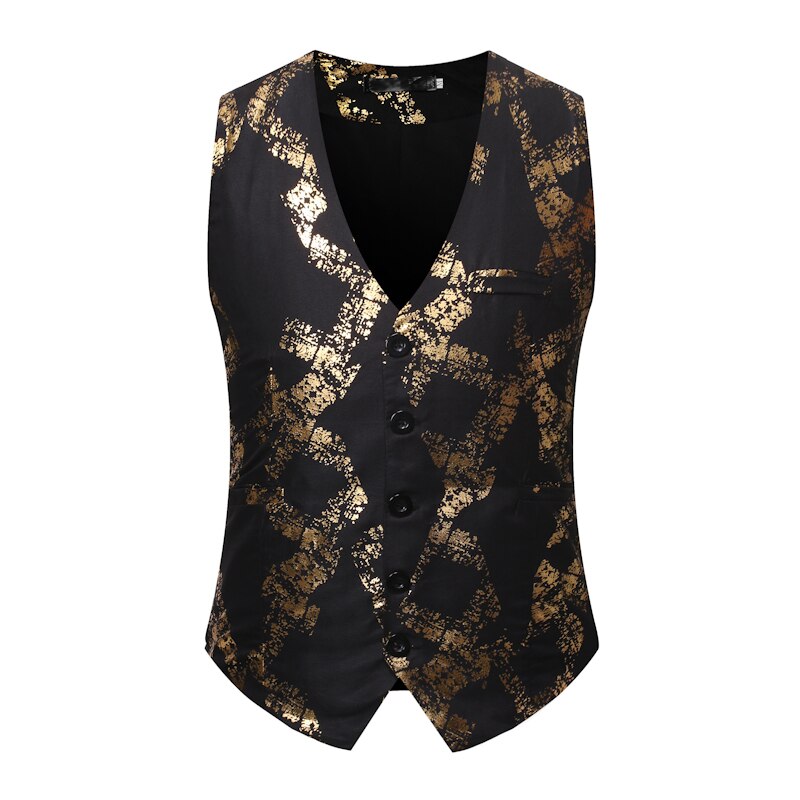 Mens Steampunk Gothic Pak Vest Brand Slim Fit Mouwloze Vest Mannen Party Nachtclub Colete Masculino Sociale Blazer: black / XL