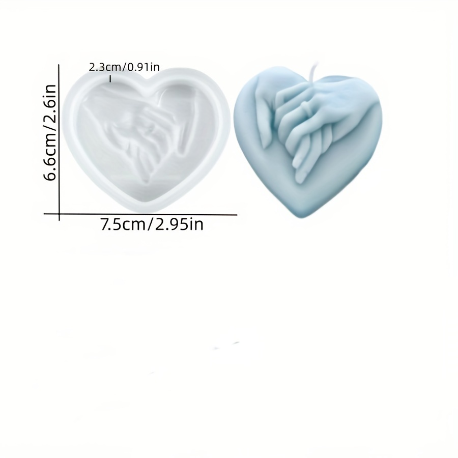 Moldes de velas de silicone em forma de coração 3D - perfeitos para proposta DIY, dia dos namorados, cera de aromaterapia, sabonete caseiro: Default Title