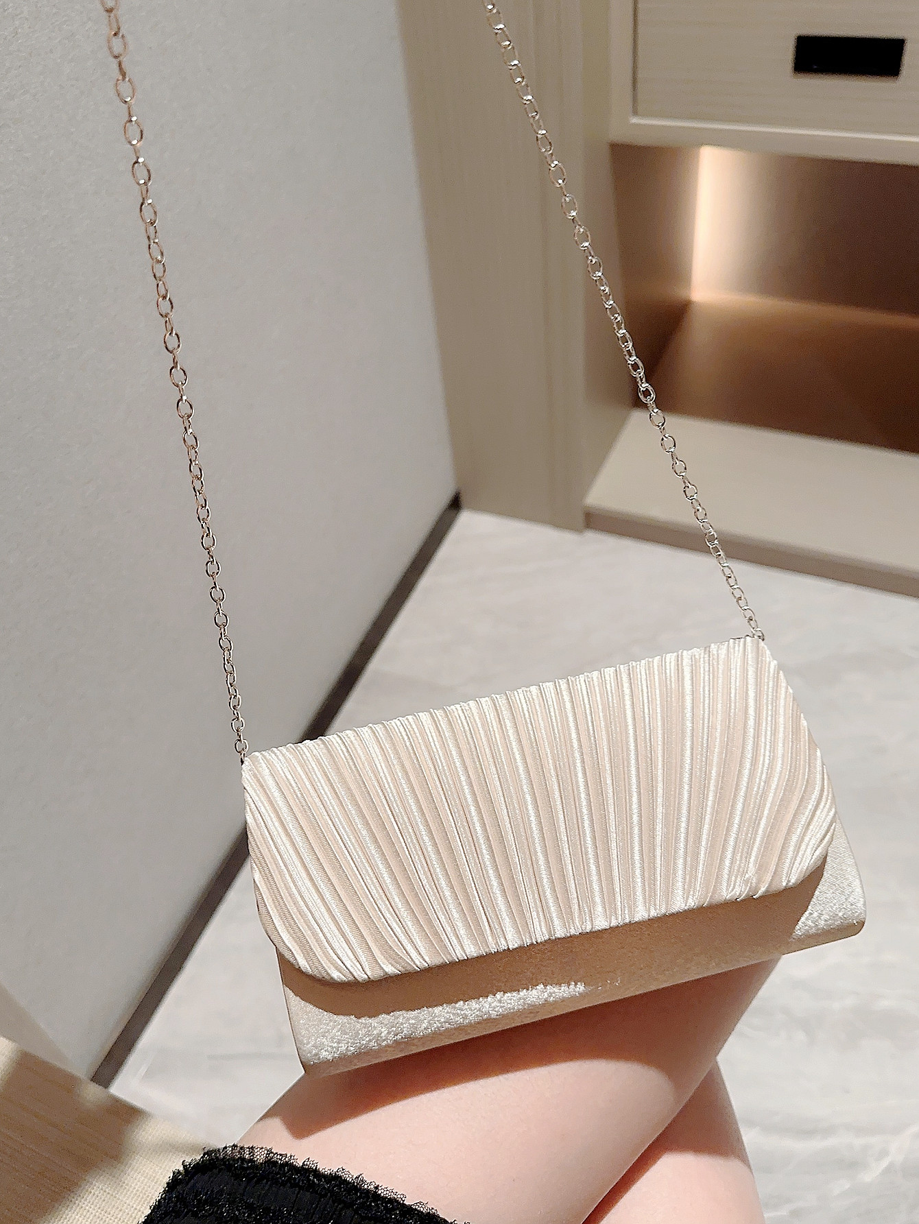 Bolso de noche de satén para mujer, bolso de mano plisado, bolso de boda, bolso Formal, bolso de mano para de graduación con diamantes de imitación para boda, novia