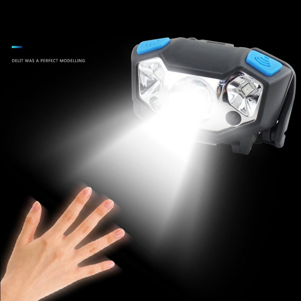Mini oplaadbare led-koplamp met bewegingssensor, ingebouwde led-koplamp met usb-aansluiting