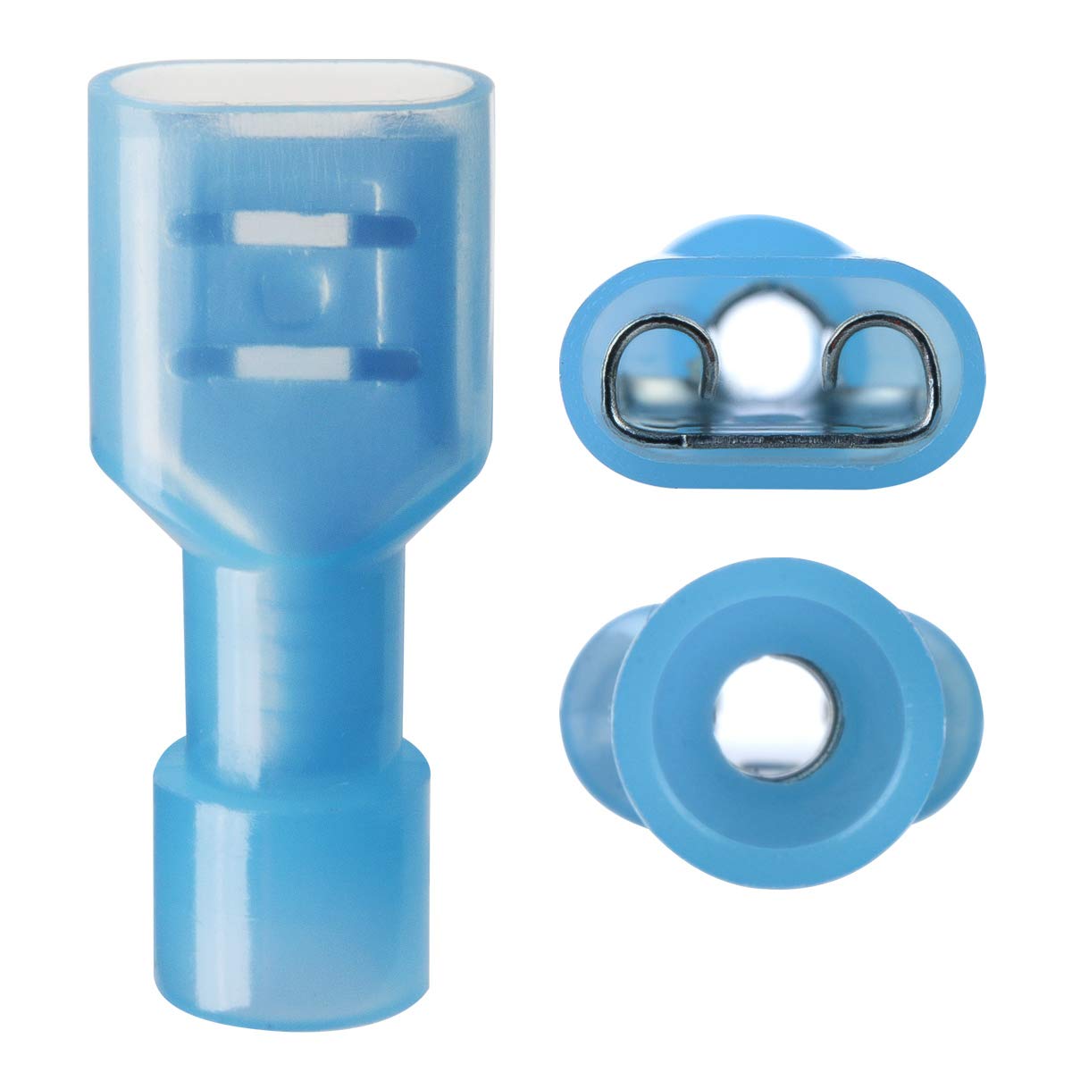 Connecteurs de bêche femelle et mâle en nylon AWG, déconnexion rapide, fil isolé politiquement, connecteurs CriAJ, bleu, 16-14, 100 pièces