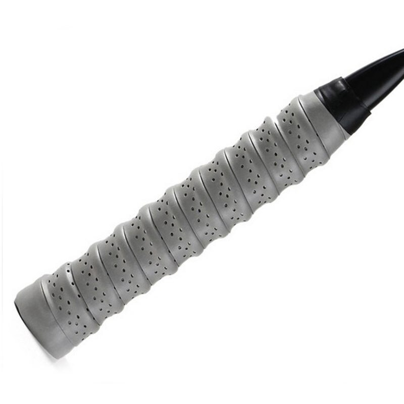 Racket Grip Anti Slip Perforated Super Absorbent Tennis Overgrip Badminton Overgrip Pickleball Overgrip 25mm Wide ZJ55: Gray