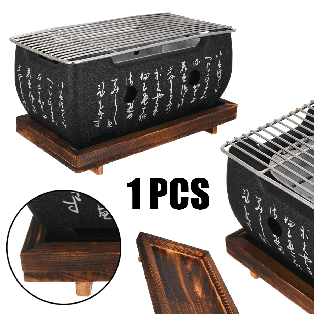 Portable Korean Japanese Food Carbon Furnace Barbecue Stove Cooking Oven Alcohol Grill Household BBQ Grills: L