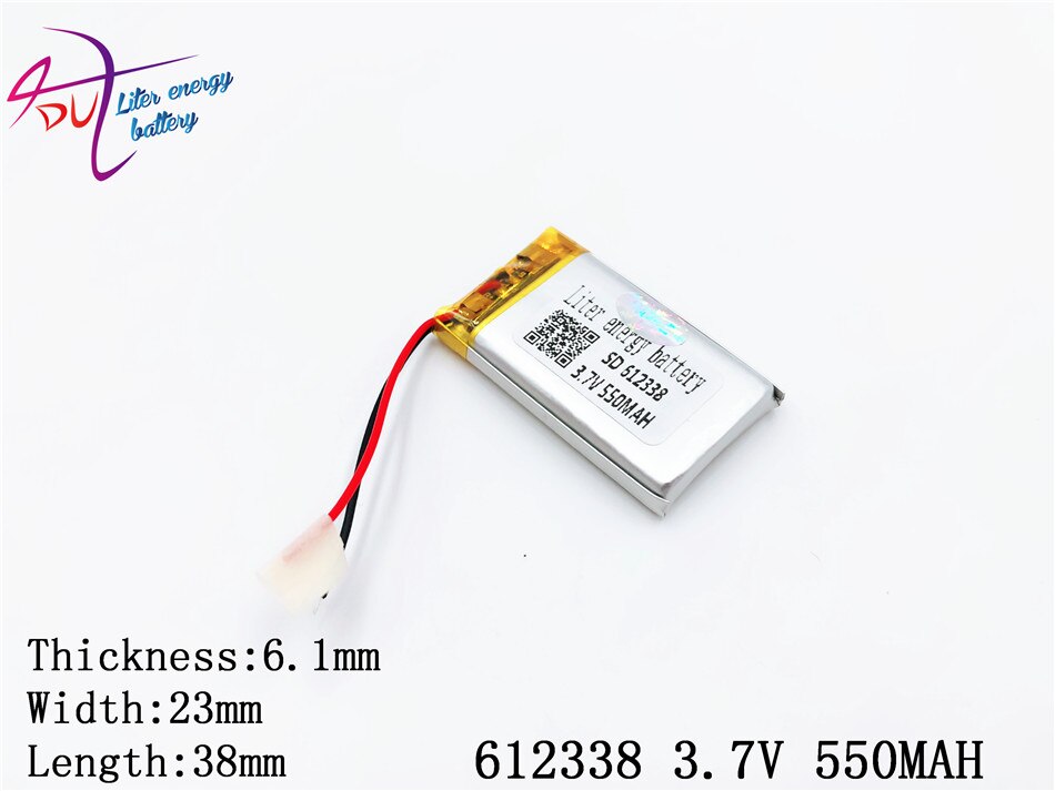 3.7v Lithium Polymeer Batterij 062338 612338 550mah Mp3 Mp4 Gps Bluetooth 6.1*23*38mm Lithium batterij Kleine Stereo Bluetooth Gps