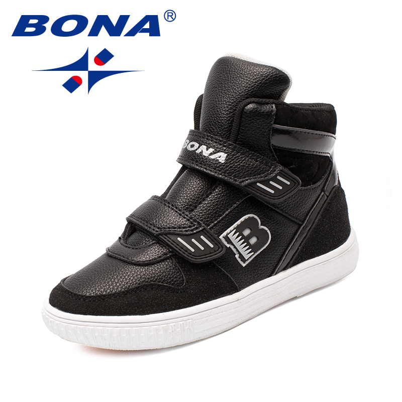 BONA Typische Stijl Kinderen Laarzen Klittenband Jongens Winter Schoenen Outdoor Sneakers Licht Zacht