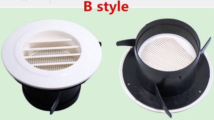 ABS Indoor Air Venting Cap Fresh Air Ventilation Cap Air Conditioning Exhaust Vents Against Insects Bird Plastic Round Vent Cap: B-75