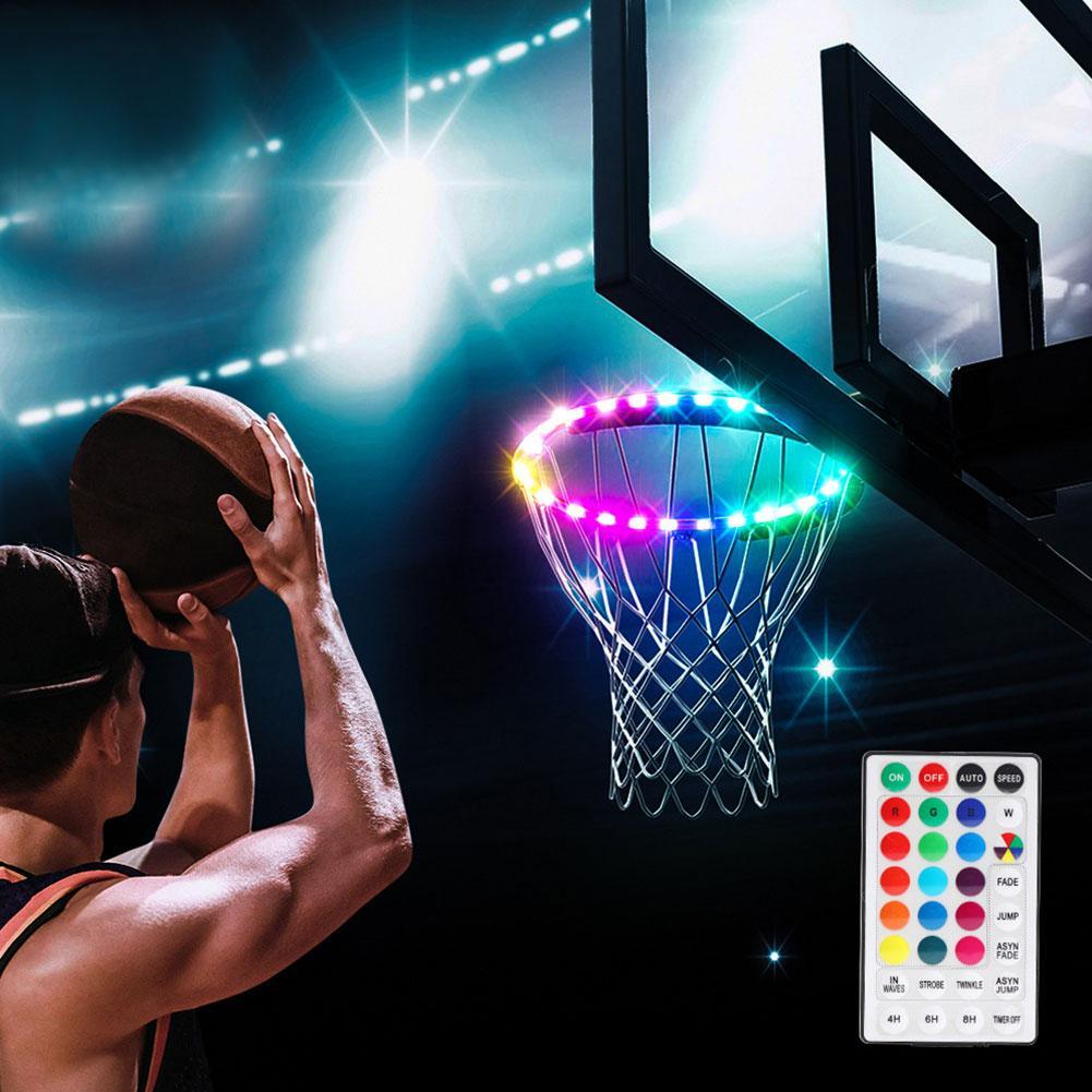 LED Light Remote Control Basketball Rim LED Light Basketball Playing Led Night Strip Basket Equipment Hoop Decor