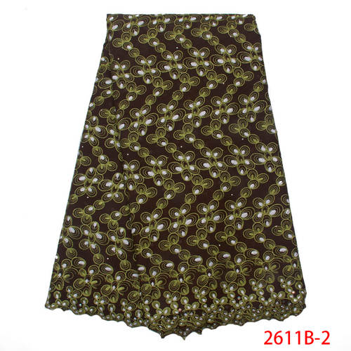 tela de encaje francés encaje suizo de gasa en Suiza bordado de encaje de algodón con piedras para la KS2611B-8 de la boda: Picture 2