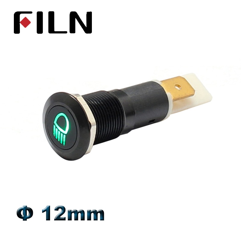 12mm waterproof metal led indicator light with car boat dashboard warning symbol led 12v 24v pilot lamp signal lamp