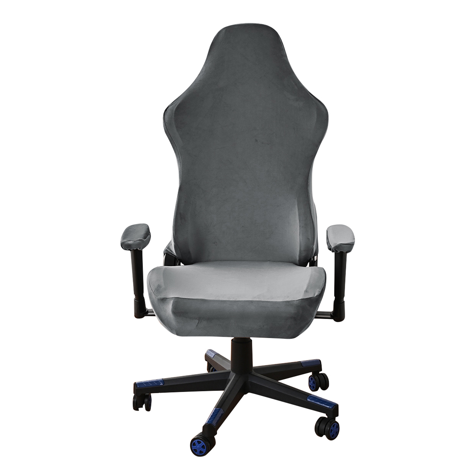 4 stks/set Fluwelen Spandex Bureaustoel Cover Gaming Stoelhoezen Elastische Stretch Fauteuil Seat Cover Computer Stoelen Kussenovertrekken: Paars