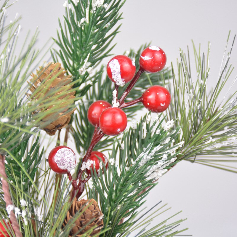 Artificial Christmas Pine Sticks Red Berry Stems Artificial Pine Picks Ornaments Christmas Tree Decorations Decor