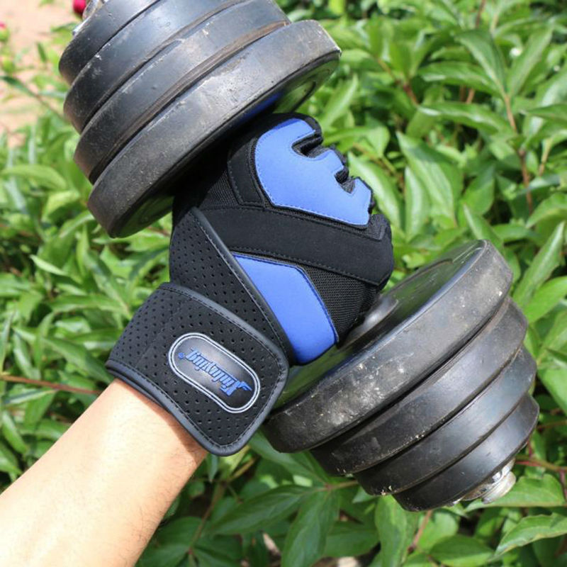 XINLUYING Gym Crossfit luva Fitness Gloves Long Wrist Belt Body Building powerlifting equipment Gloves Barbell Dumbbell pull