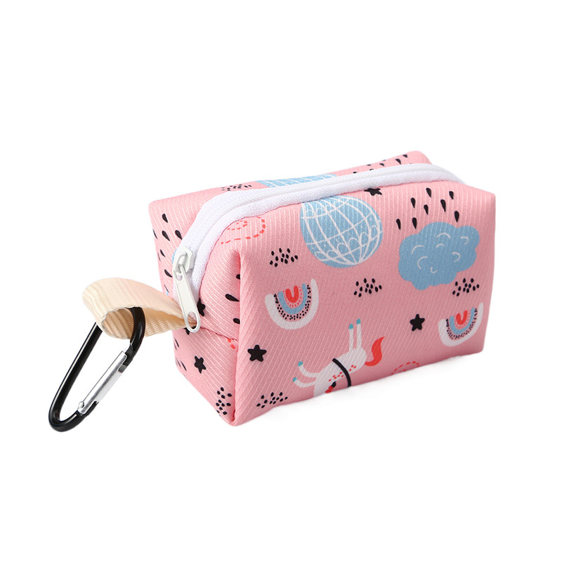 Dog Poop Bag Holder Leash Attachment - Poop Bag Dispenser for Leash -Pet Waste Bag Dispenser Fabric, Dog Bag Dispenser for Dogs: Pink