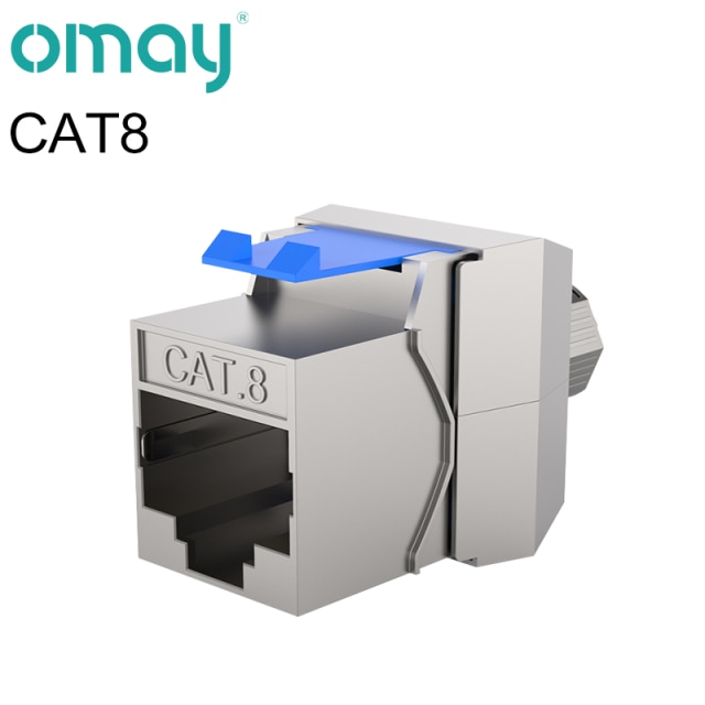 OMAY RJ45 CAT8 Cat7 CAT6A Tool-Less STP Shielded Keystone Jack Module,Self-Locking CAT6 CAT5E Zinc Alloy Network Coupler Adapter