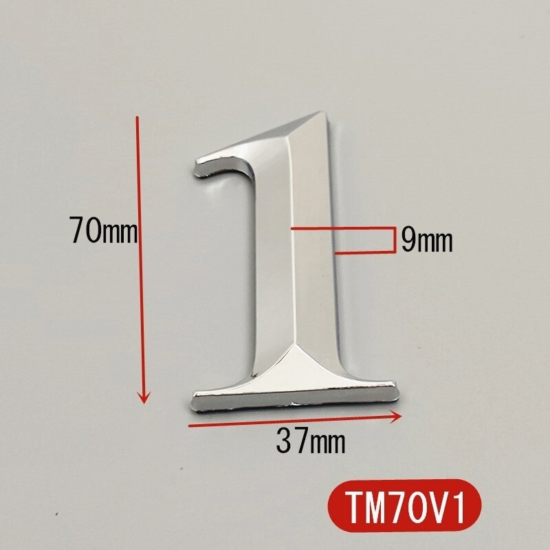 7CM Self Adhesive 3D Number Stickers Room House Number Plate Sign for Home Apartment Cabinet Table Mailbox Outdoor Door Numbers: 1