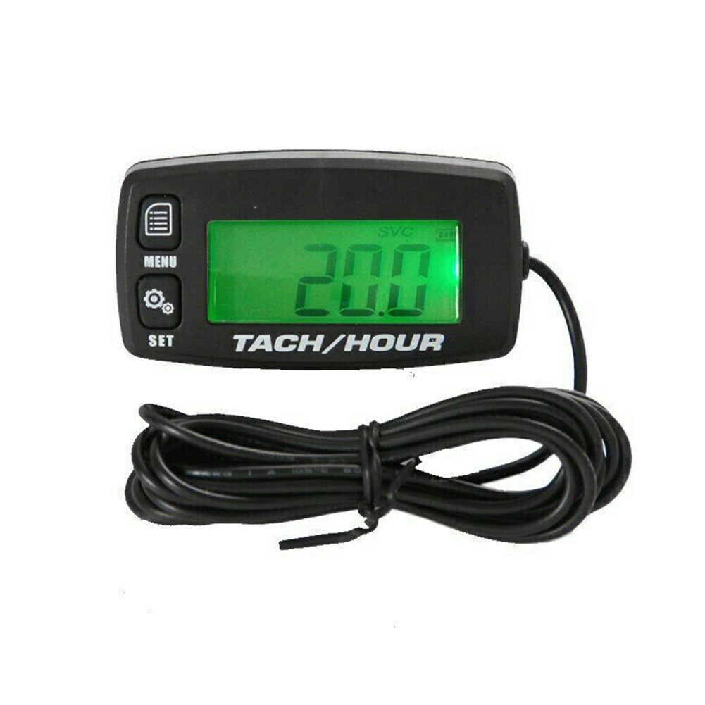 Digital Tachometer Waterproof Backlit Digital Tach Hour Meter Tachometer for 2/4 Stroke Engines
