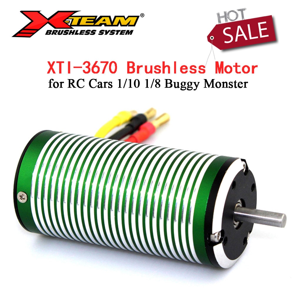 X-TEAM 3670 Brushless Motor 1100KV 1200KV 1550KV 1850KV 2280KV 3050KV BLDC Electromotor for RC Cars 1/10 1/8 Buggy Monster