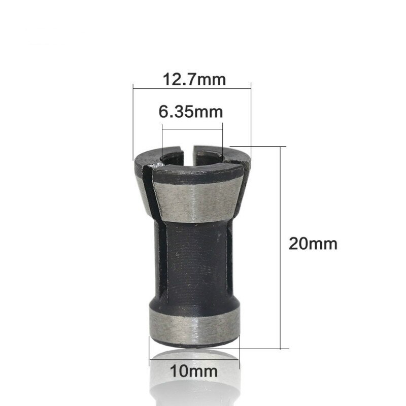 3Pcs High Precision Collet Chuck Set 6mm 6.35mm 8mm For Engraving Trimming Machine Electric Router