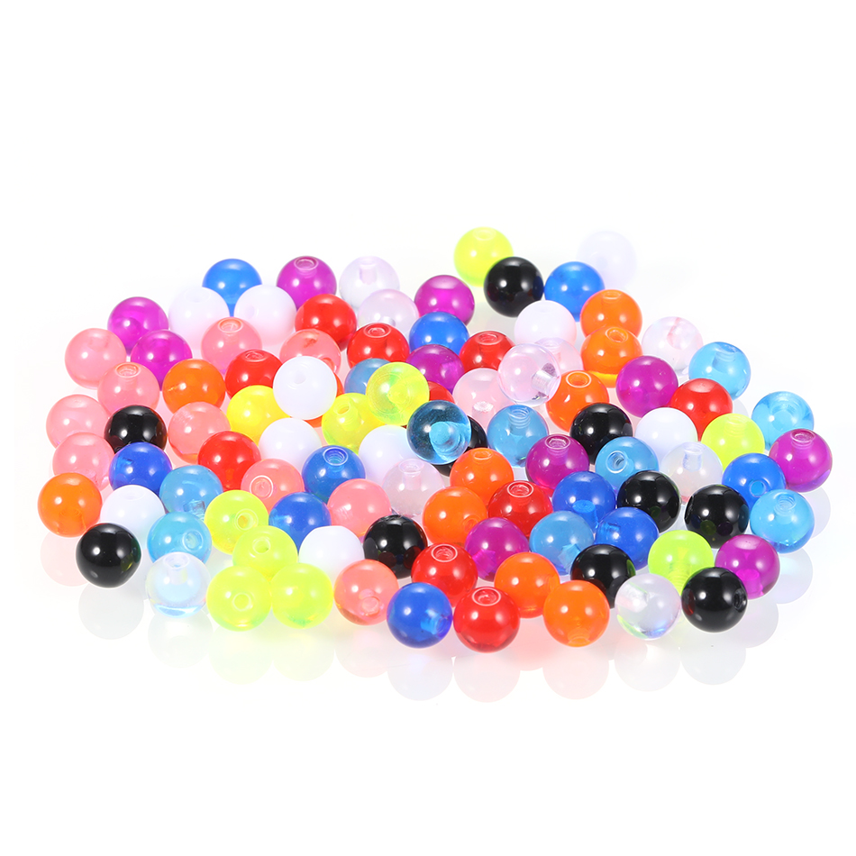 100 Stks/set Acryl Schroef Vervanging Piercing Ball Lot Labret Wenkbrauw Piercing Ball Piercing Sieraden Accessoires: 14G 1.6x6mm