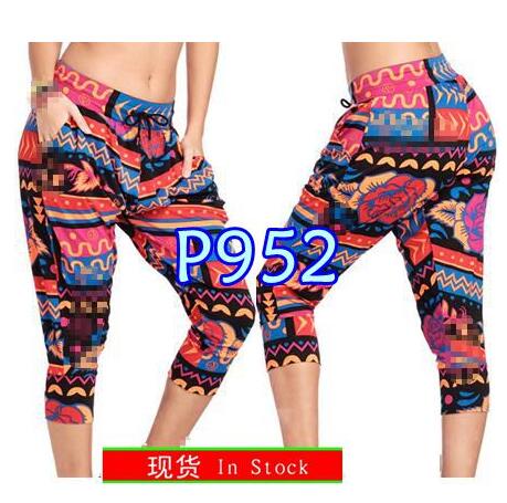 ADIBAO Frauen Gestrickte baumwolle hose lauf kleidung Dance Tribe Capri Harem Hosen legging capri hosen böden P952