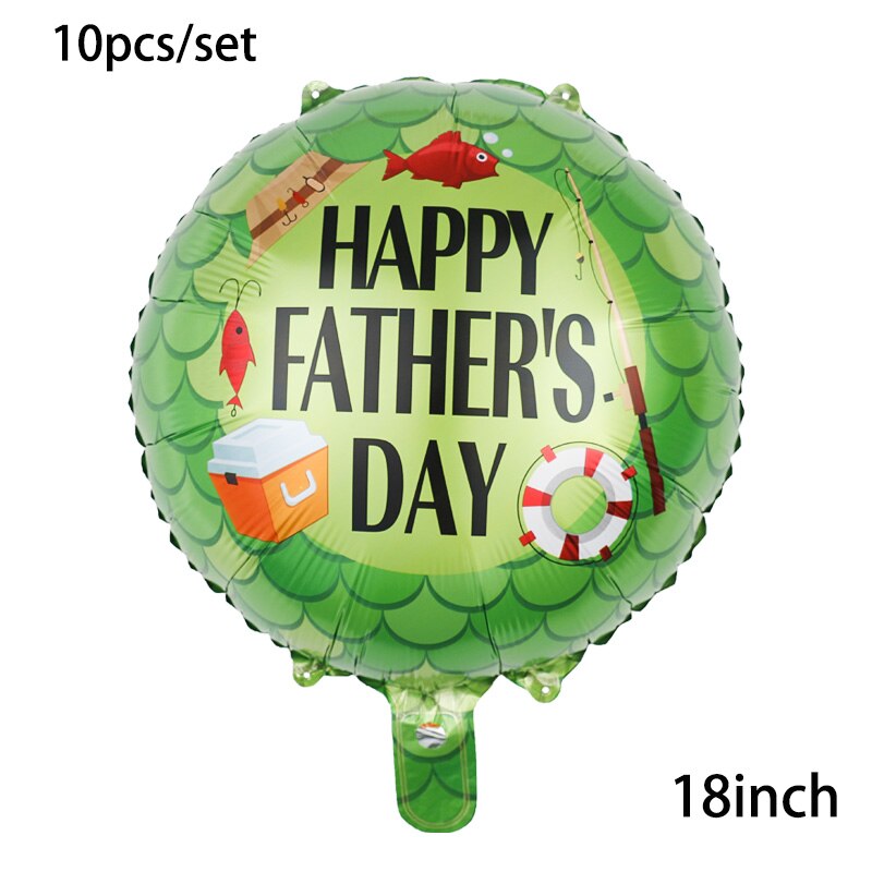 10Pcs 18Inch Engels Gelukkige Vaderdag Helium Globos Beste Vader Grote Vader Folie Ballonnen Vader Moeder Party decoratie: RUBY