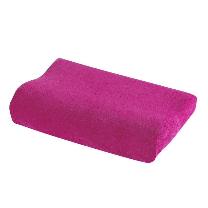 Sove bambus minne skum pute lateks nakkepute fiber sakte tilbakeslag myk pute massasjeapparat for livmorhalsbehandling: Rosa rød 50 x 30cm