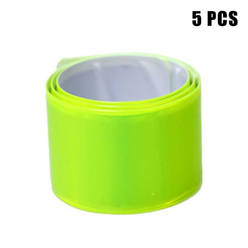 Reflective Snap Bands Reflective Slap Bracelet Reflective Wristband High Visibility Reflectors for Riding Bike CMG786: Green    5PCS