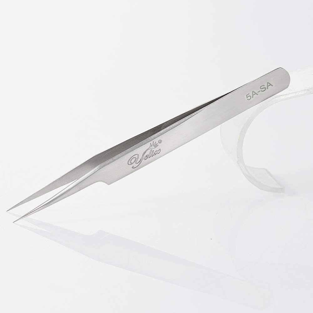 Pinzas de belleza para extensión de pestañas, herramientas de maquillaje de precisión, pinzas para pestañas, juego de injerto de pestañas 6A-SA: 5A-SA