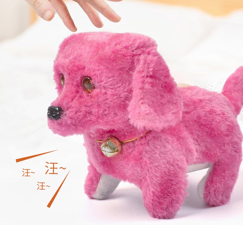 Lucky electronic walking dog Go forward and backward Woof Woof sound Plush toys